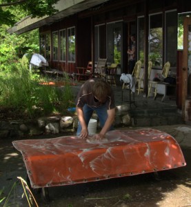 jonathan scrubbing trampoline